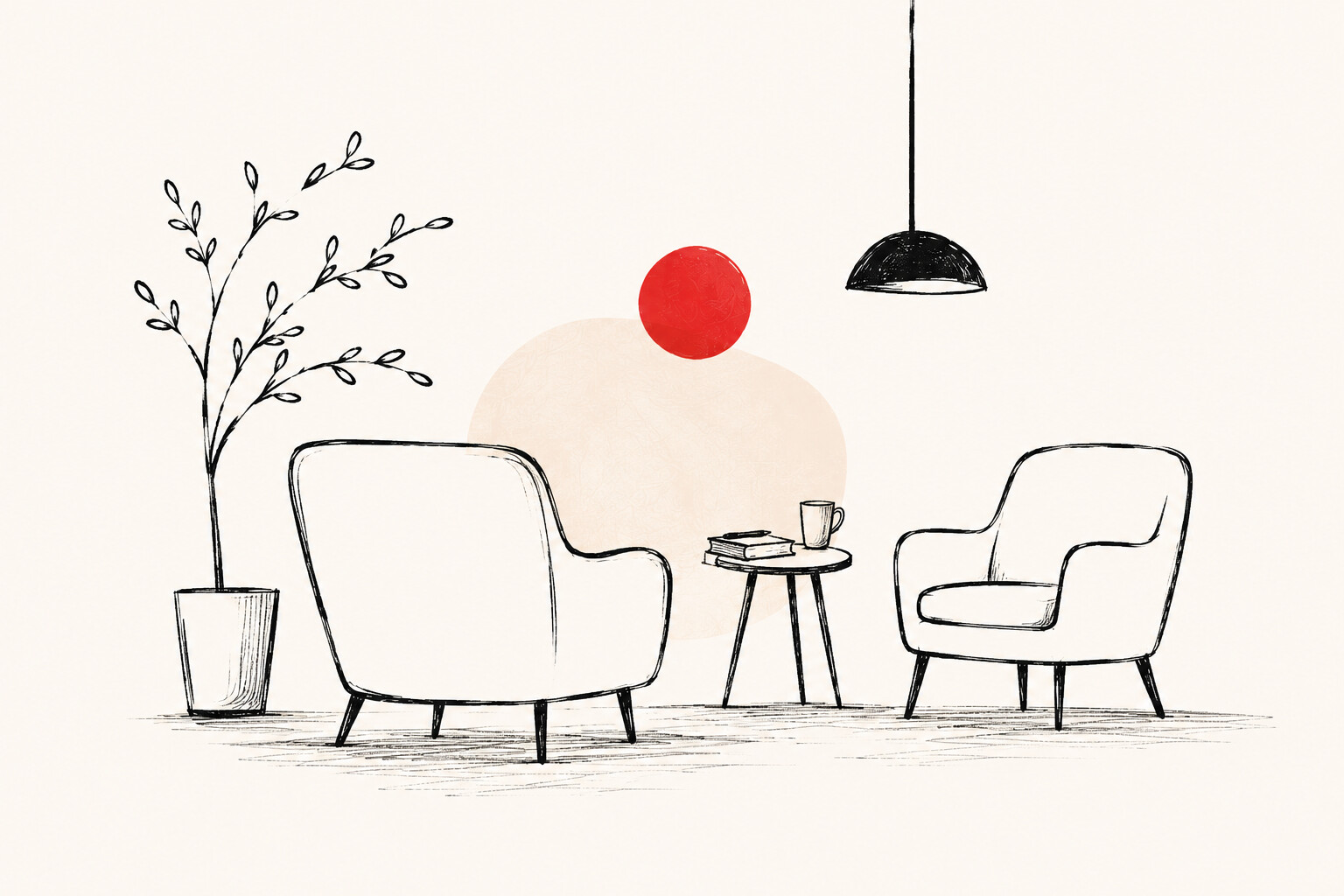 Espacio de psicoterapia con dos sillones